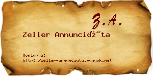 Zeller Annunciáta névjegykártya
